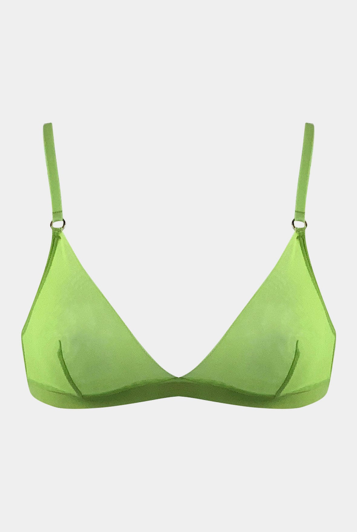 I.D. Line Soft Triangle Fine Mesh Bralette Green