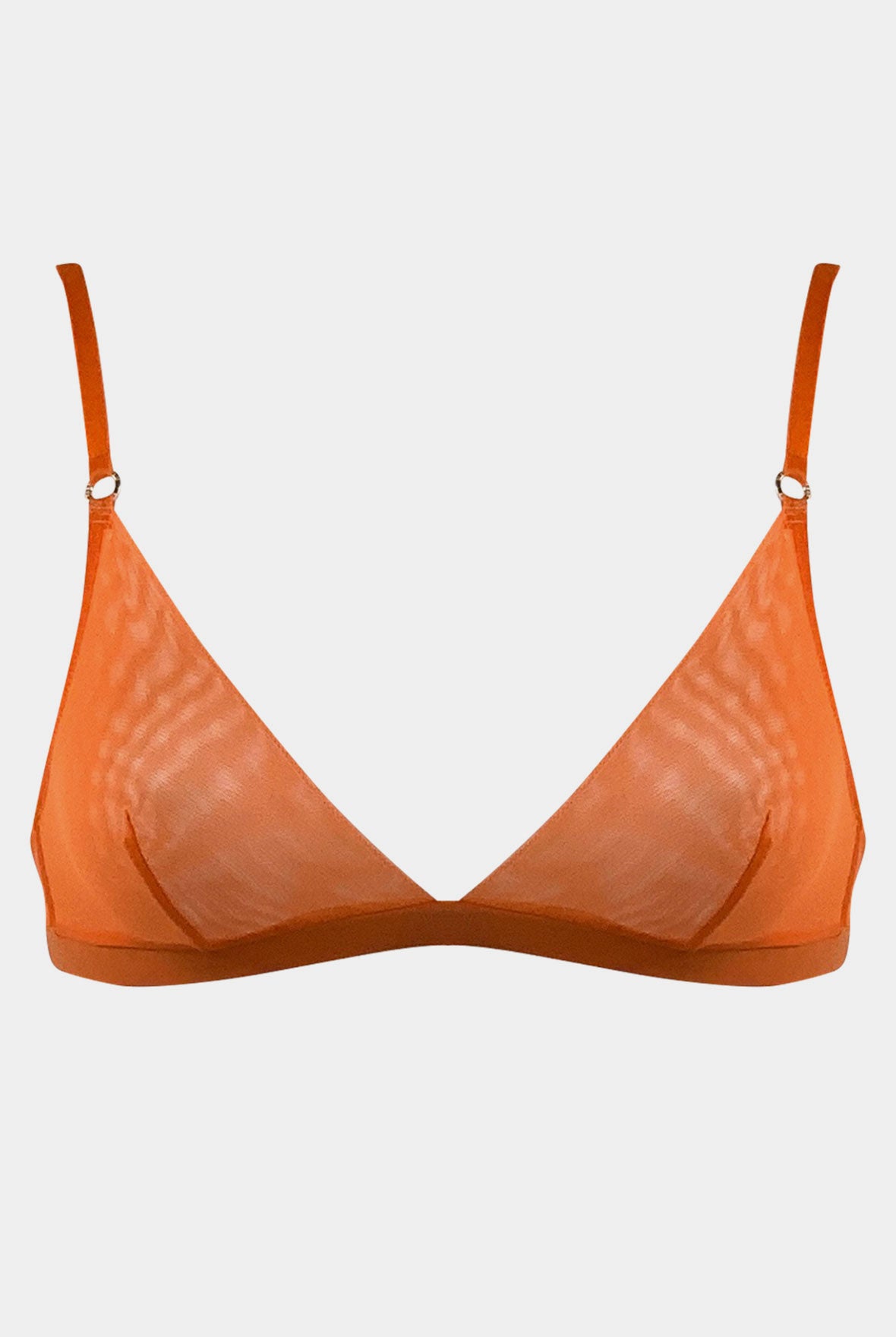 I.D. Line Soft Triangle Fine Mesh Bralette Orange