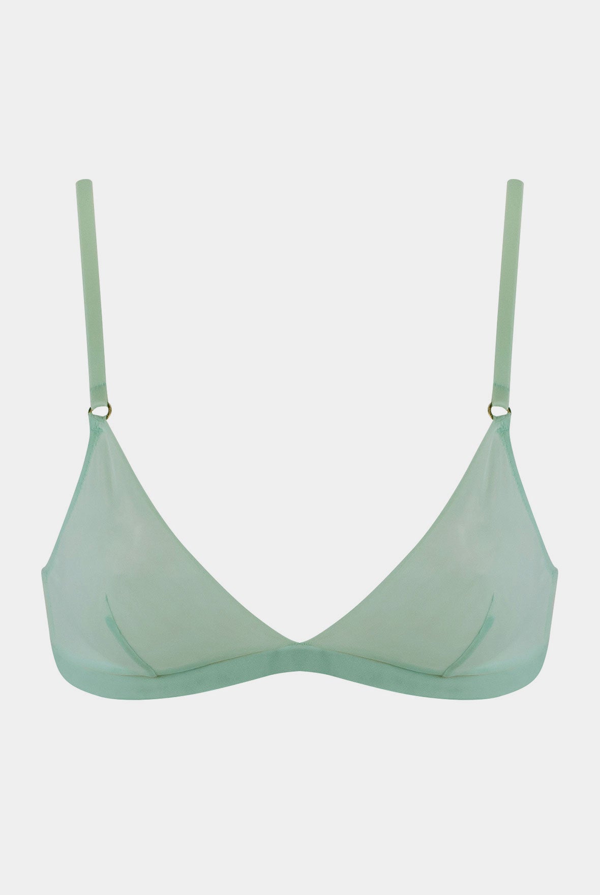 I.D. Line Soft Triangle Fine Mesh Bralette Mint Cream