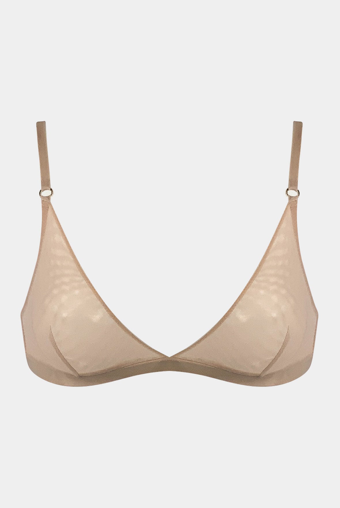 I.D. Line Soft Triangle Fine Mesh Bralette Nude