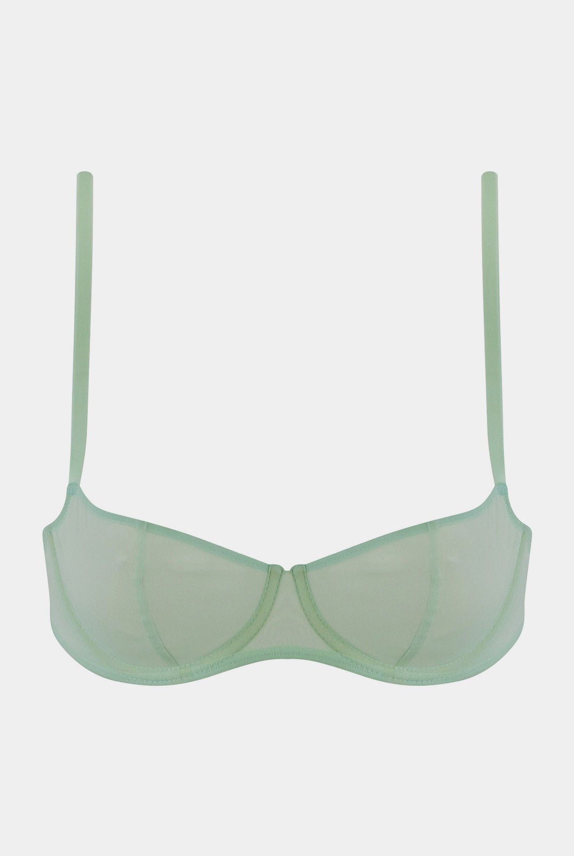 I.D. Line Underwired Fine Mesh Balcony Bra Mint Cream