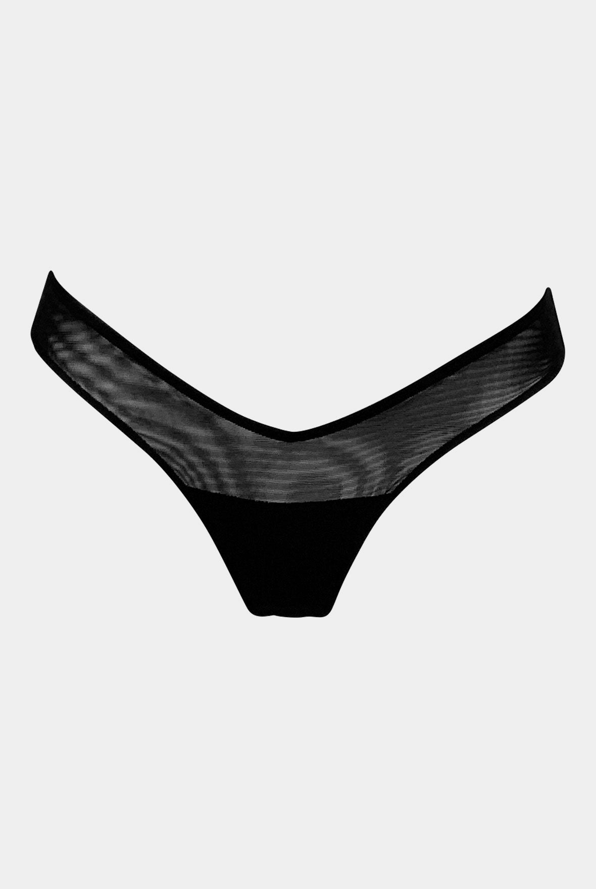 I.D. Line Fine Mesh V-thong Black