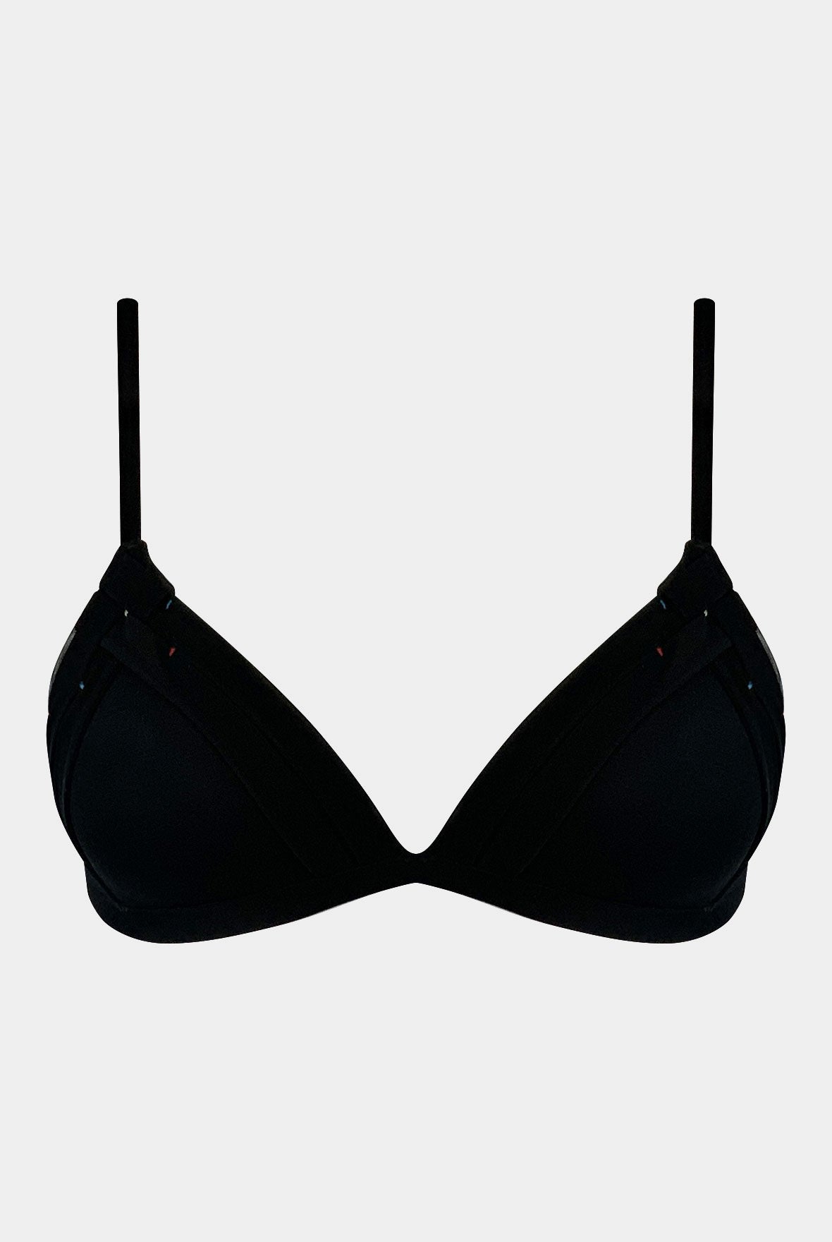 Crossing Lines Mesh T-Shirt Push-up Wireless Triangle BlackBra