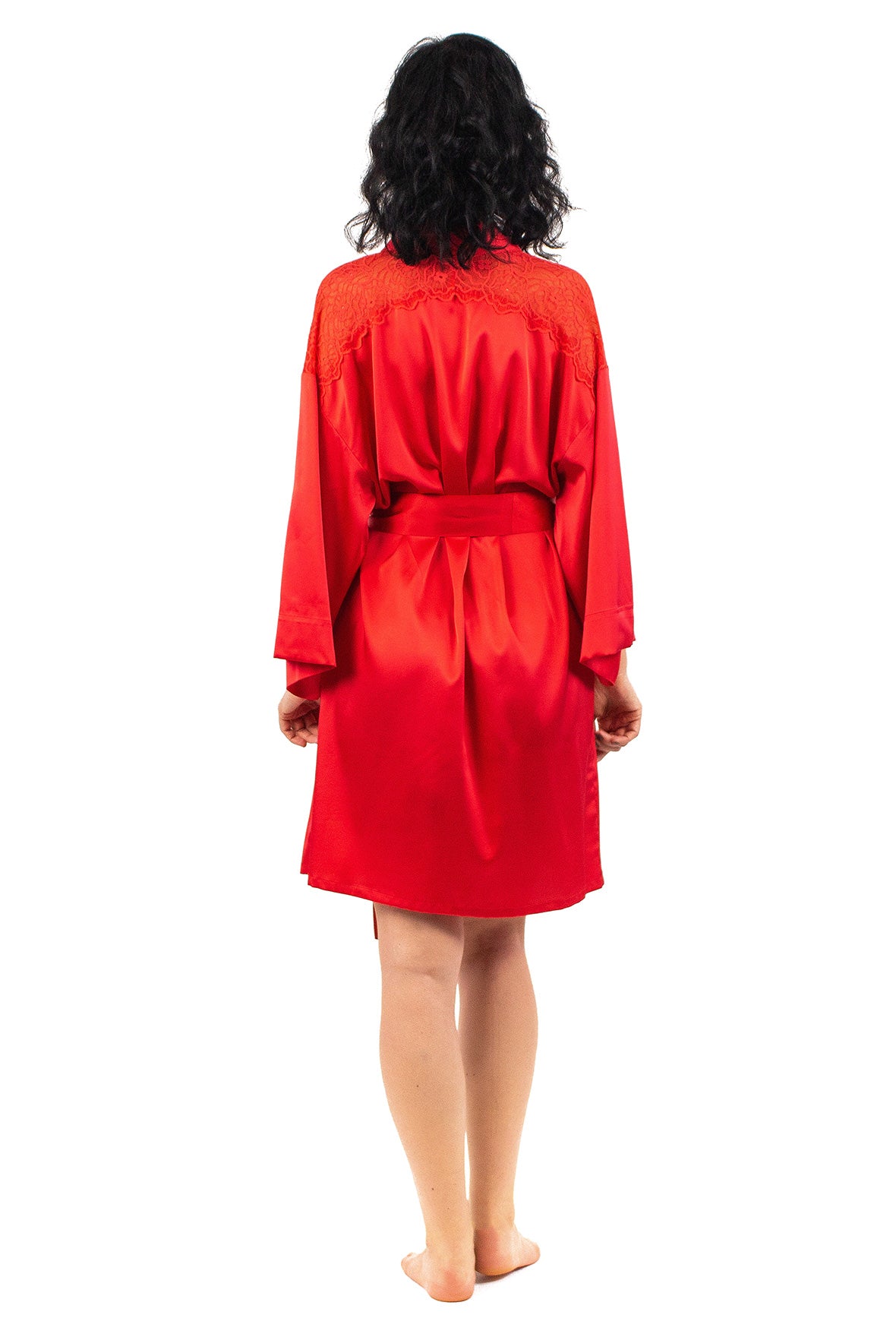 Good Girl Gone Bad Silk Kimono Robe Red