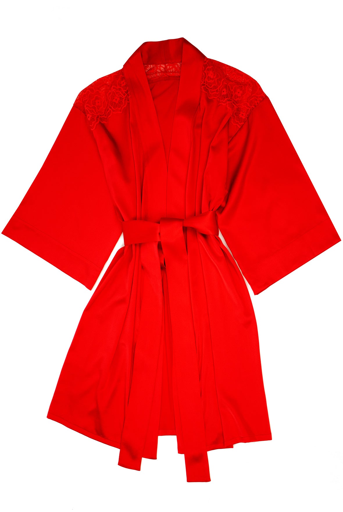 Good Girl Gone Bad Silk Kimono Robe Red