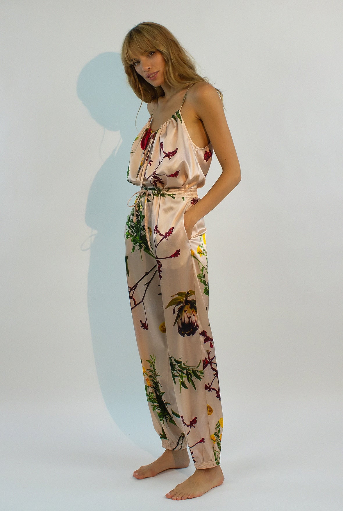 FLYING FLOWER Silk Camisole