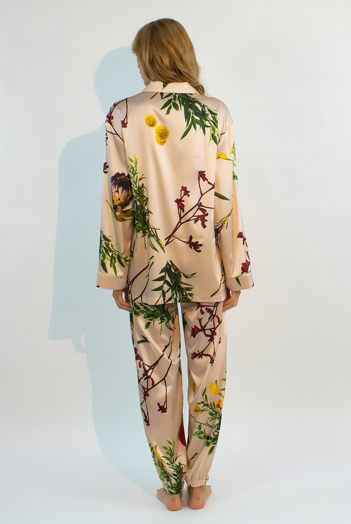 FLYING FLOWER Silk Pyjama Pants
