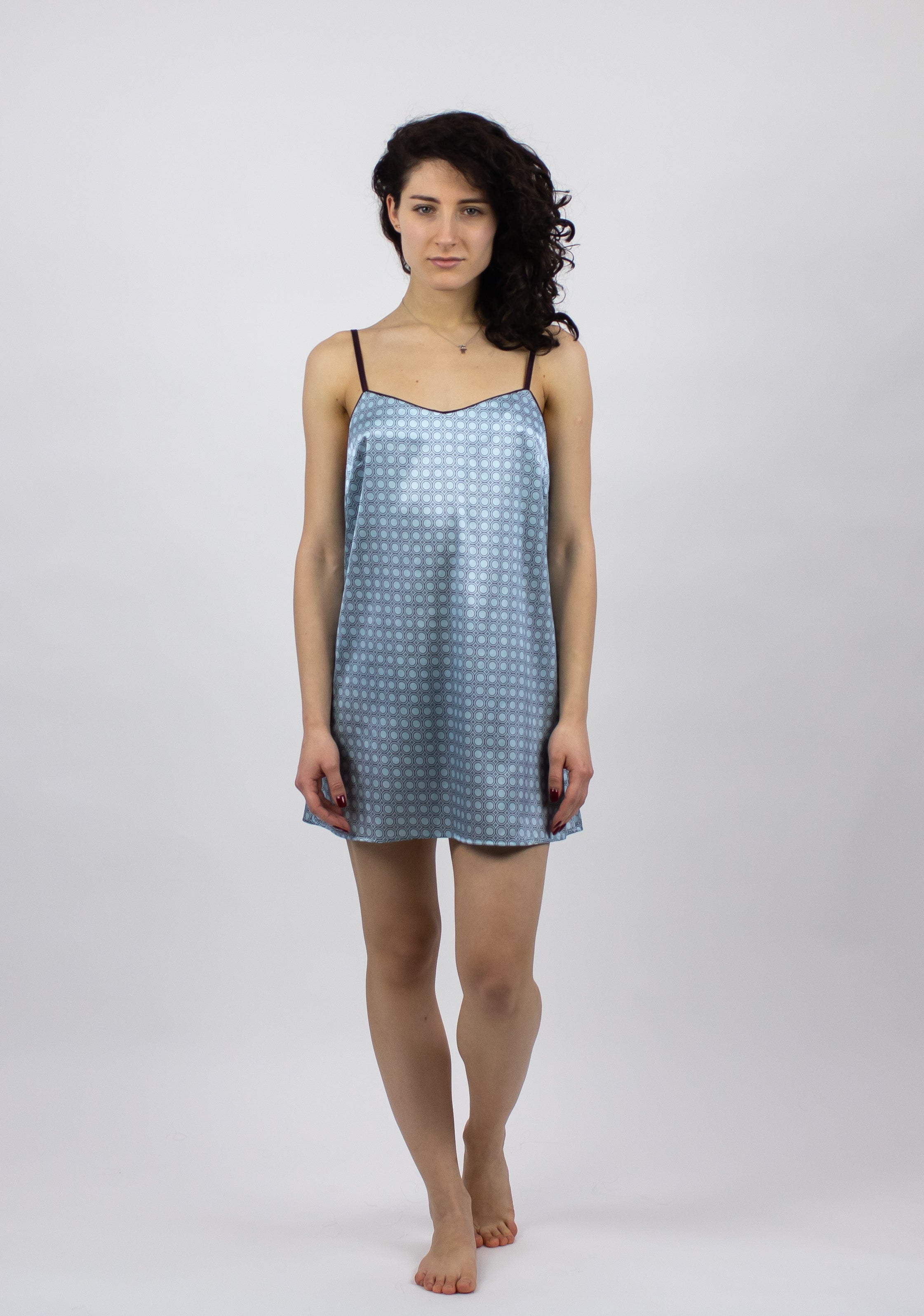 Sky-blue Silk Slip Dress The Lady