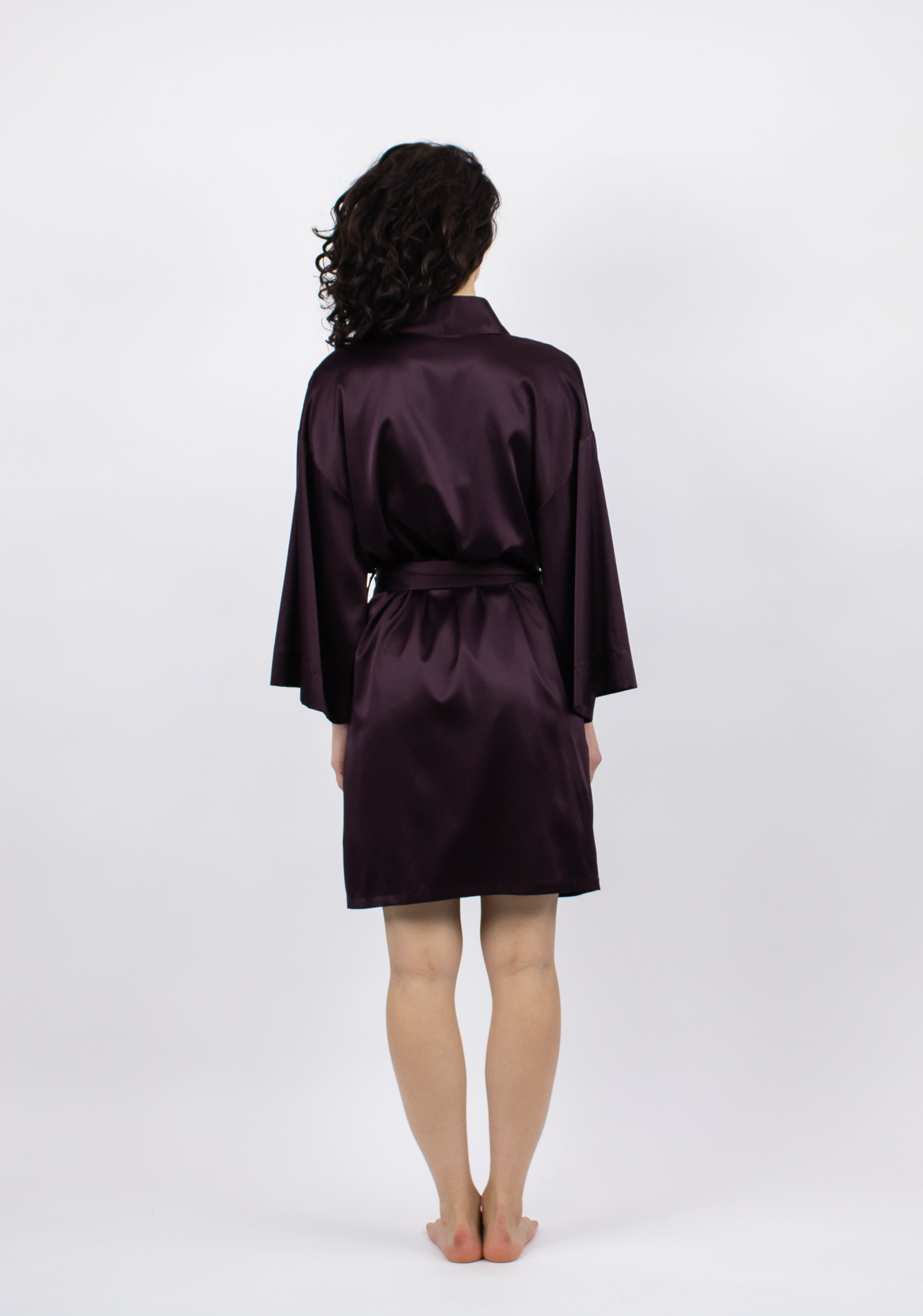 The Lady Silk Short Kimono Robe