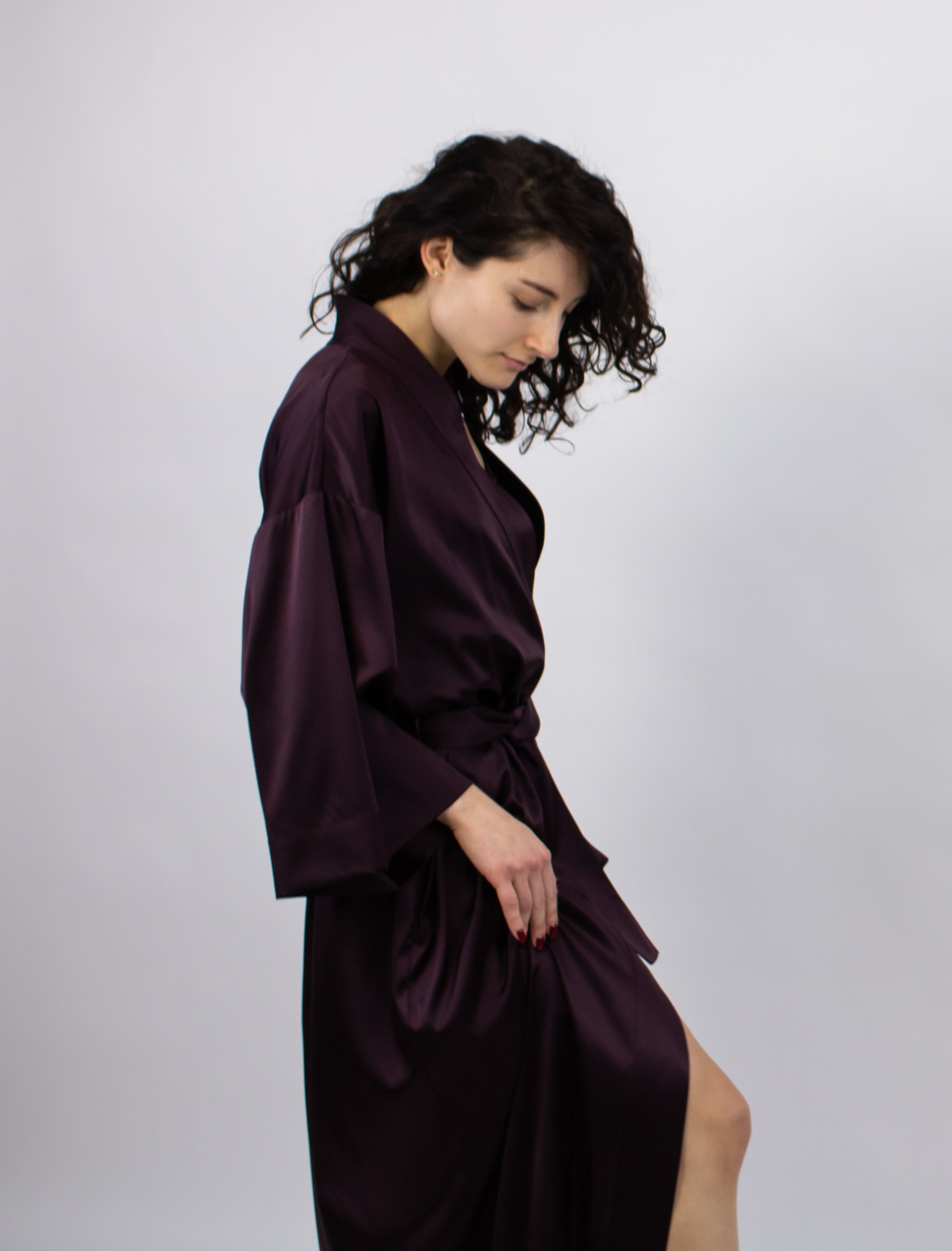 The Lady Silk Long Kimono Robe