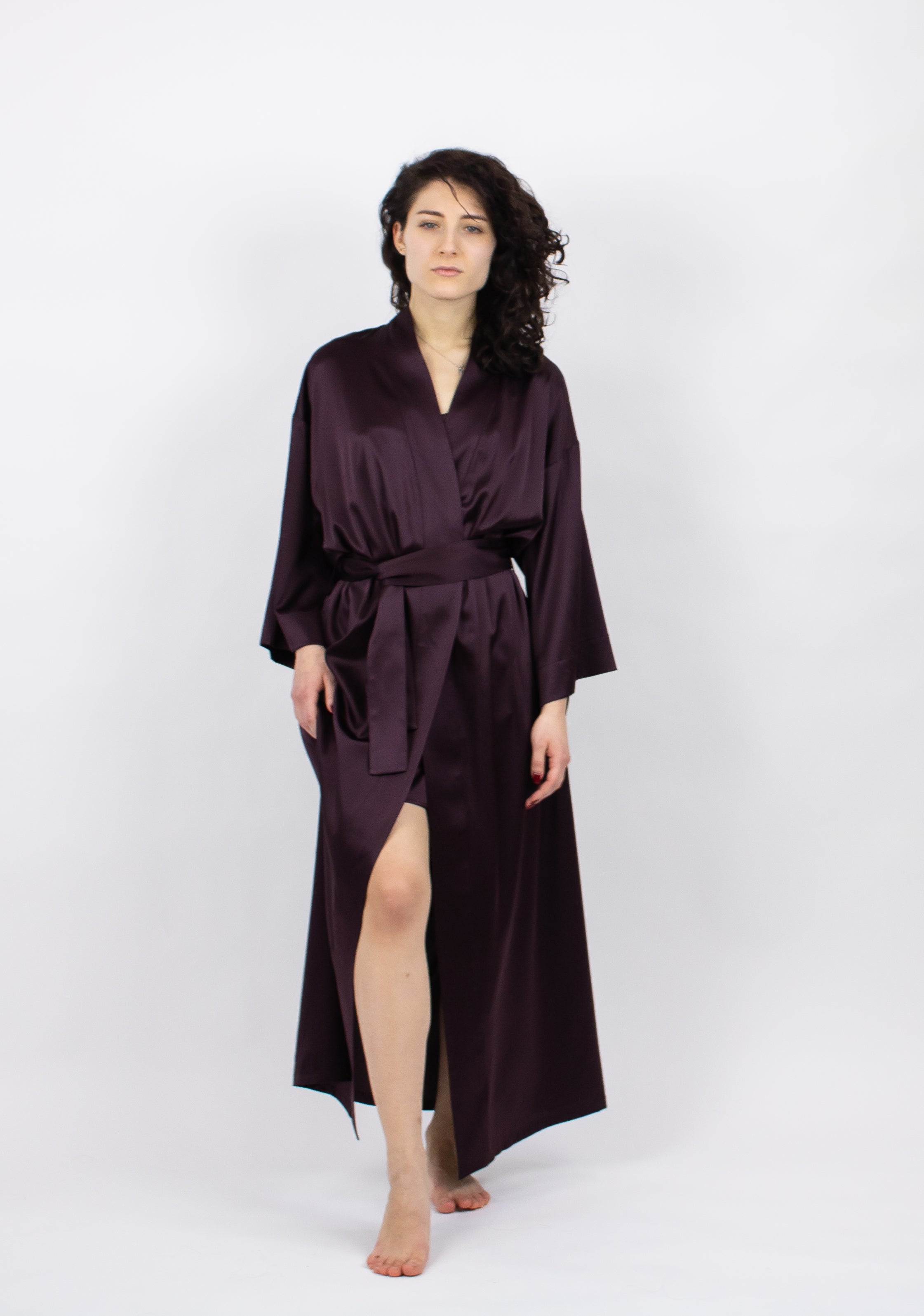 The Lady Silk Long Kimono Robe