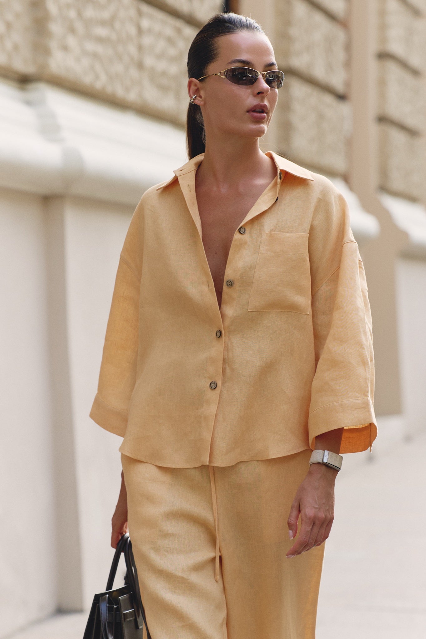 Peach Heavy Linen Shirt Perfect Days