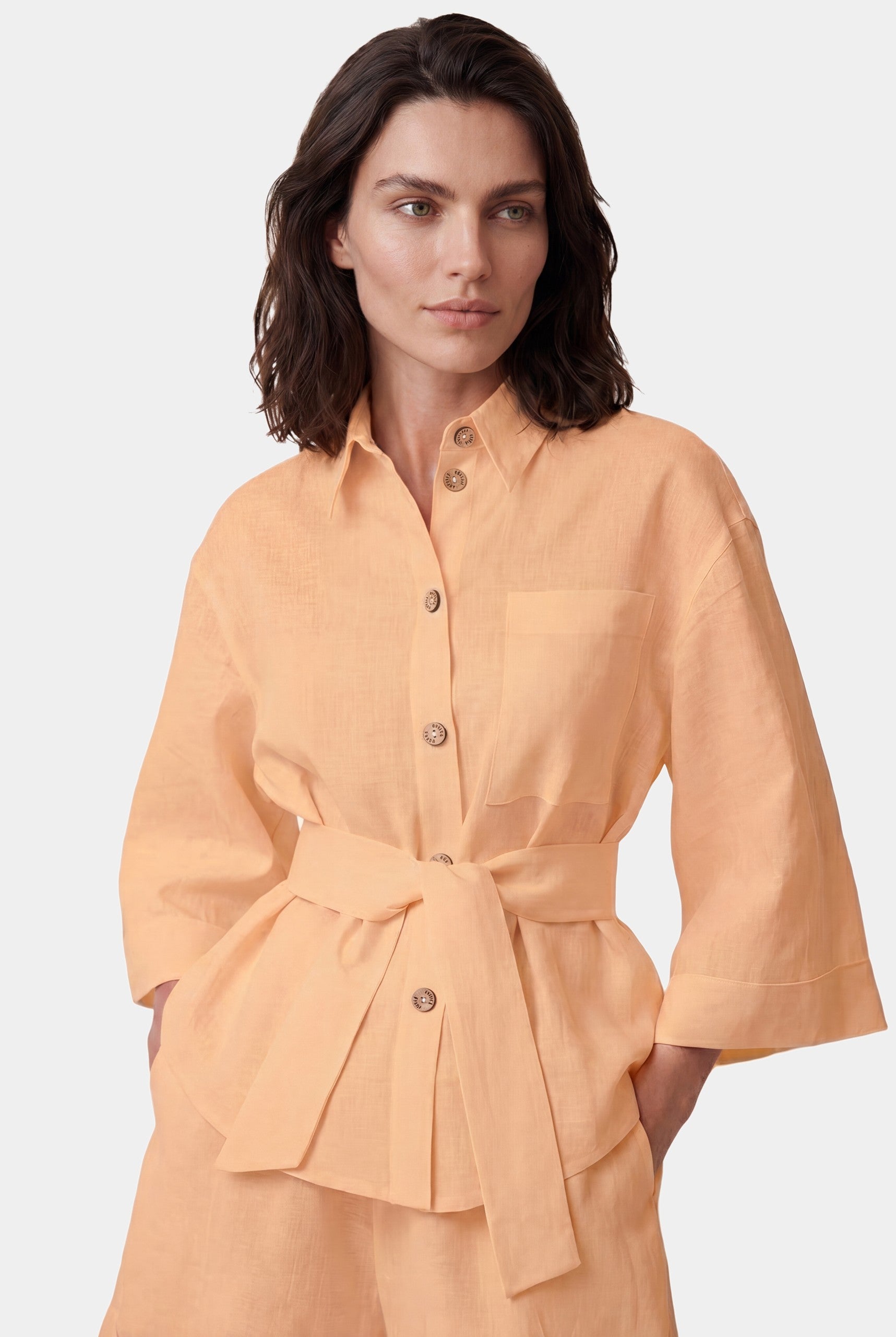 NOKAYA Peach Heavy Linen Perfect Days co-ord