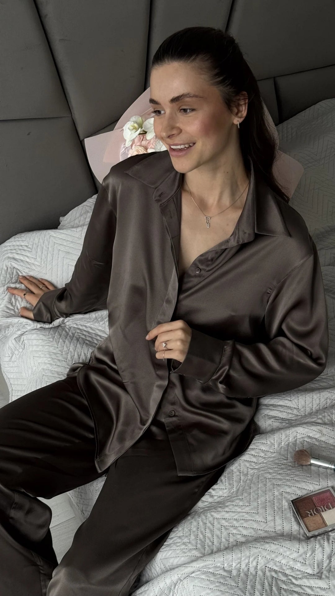 Silk Pyjamas The Lady Future Brown