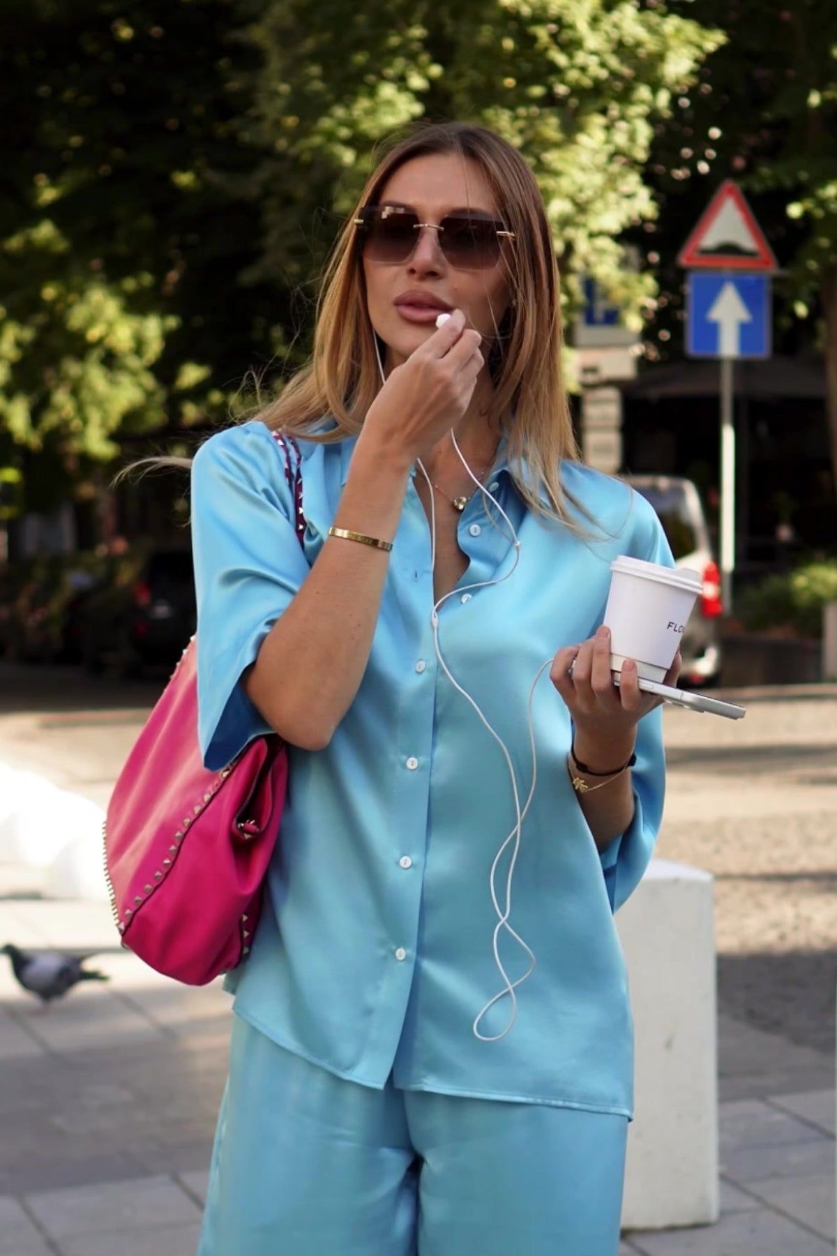 Blue Silk Shirt The Lady