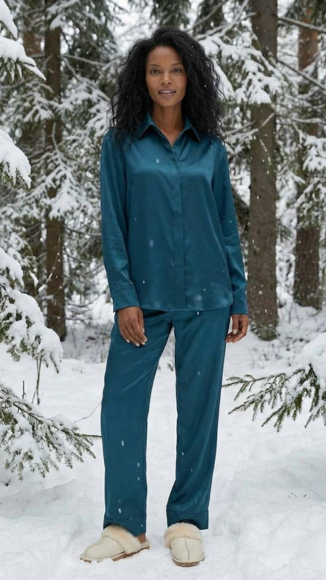 SILK PYJAMAS THE LADY TEAL ECLIPSE