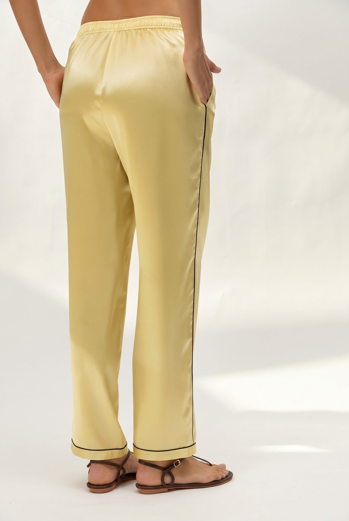 The Lady Silk Trousers Panna Cotta