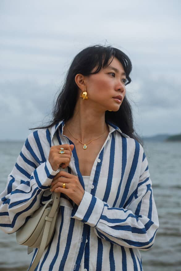 Linen Spirit Shirt Nautical Print