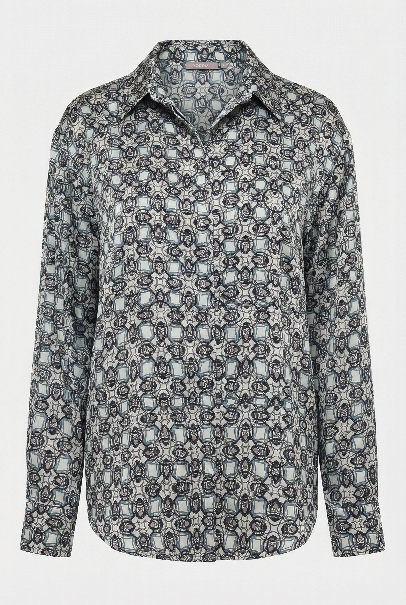 Black Crystal Neo Geo Silk Shirt