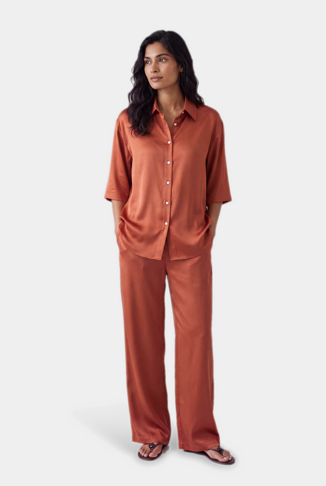Amber Silk Trousers The Lady