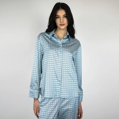 Silk PJ set in blue by Nokaya