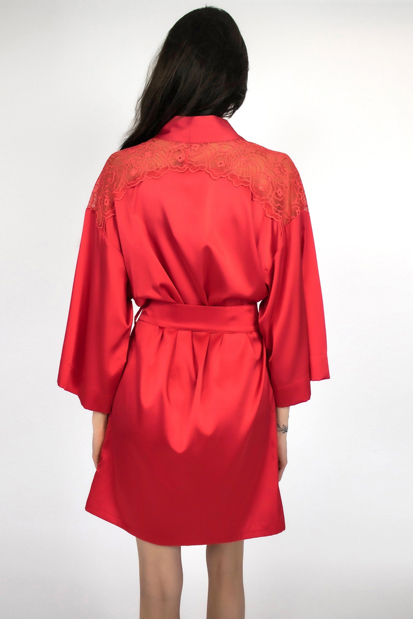 Good Girl Gone Bad Silk Kimono Robe Red