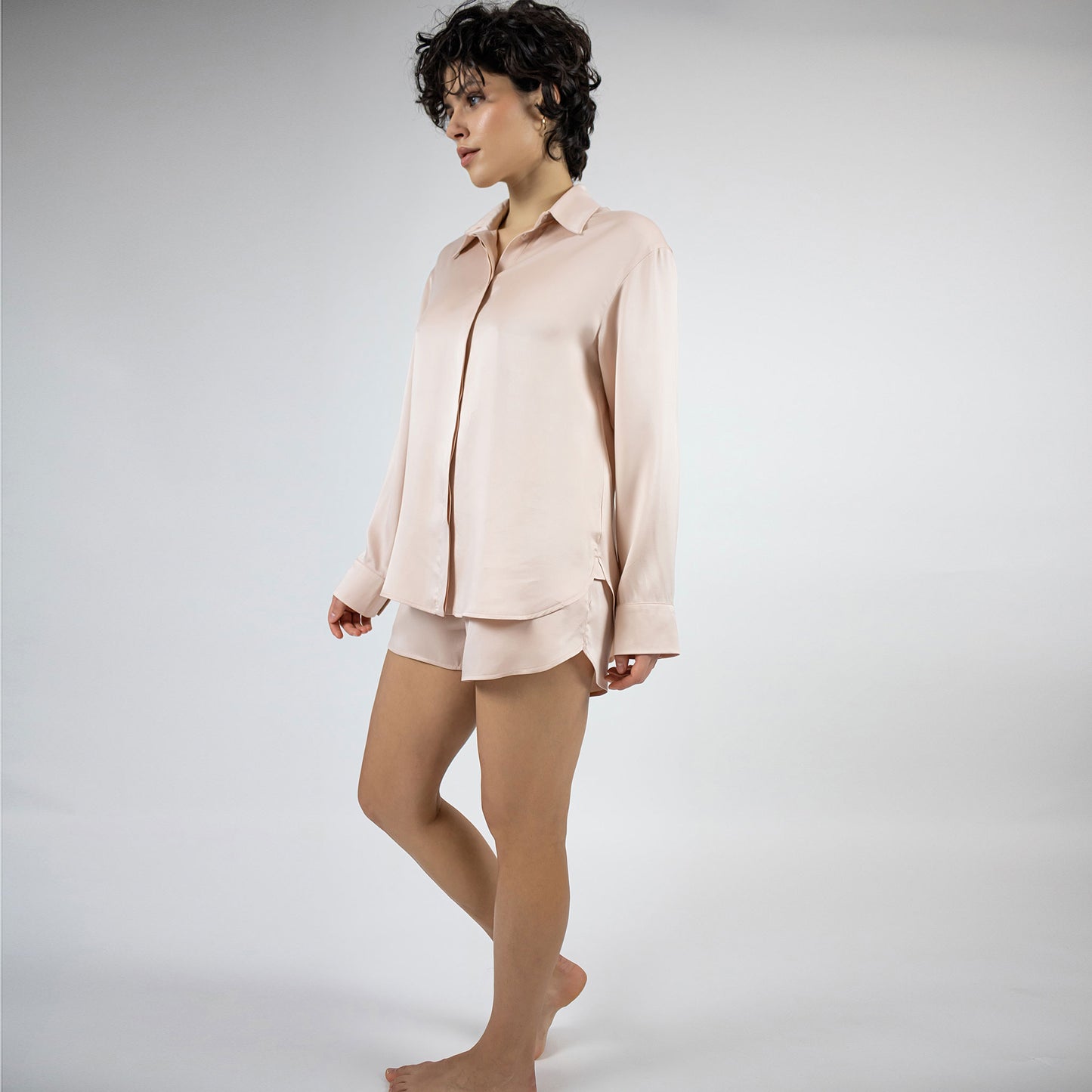 Silk Dreamscape Shorts in Transcendent Pink colour
