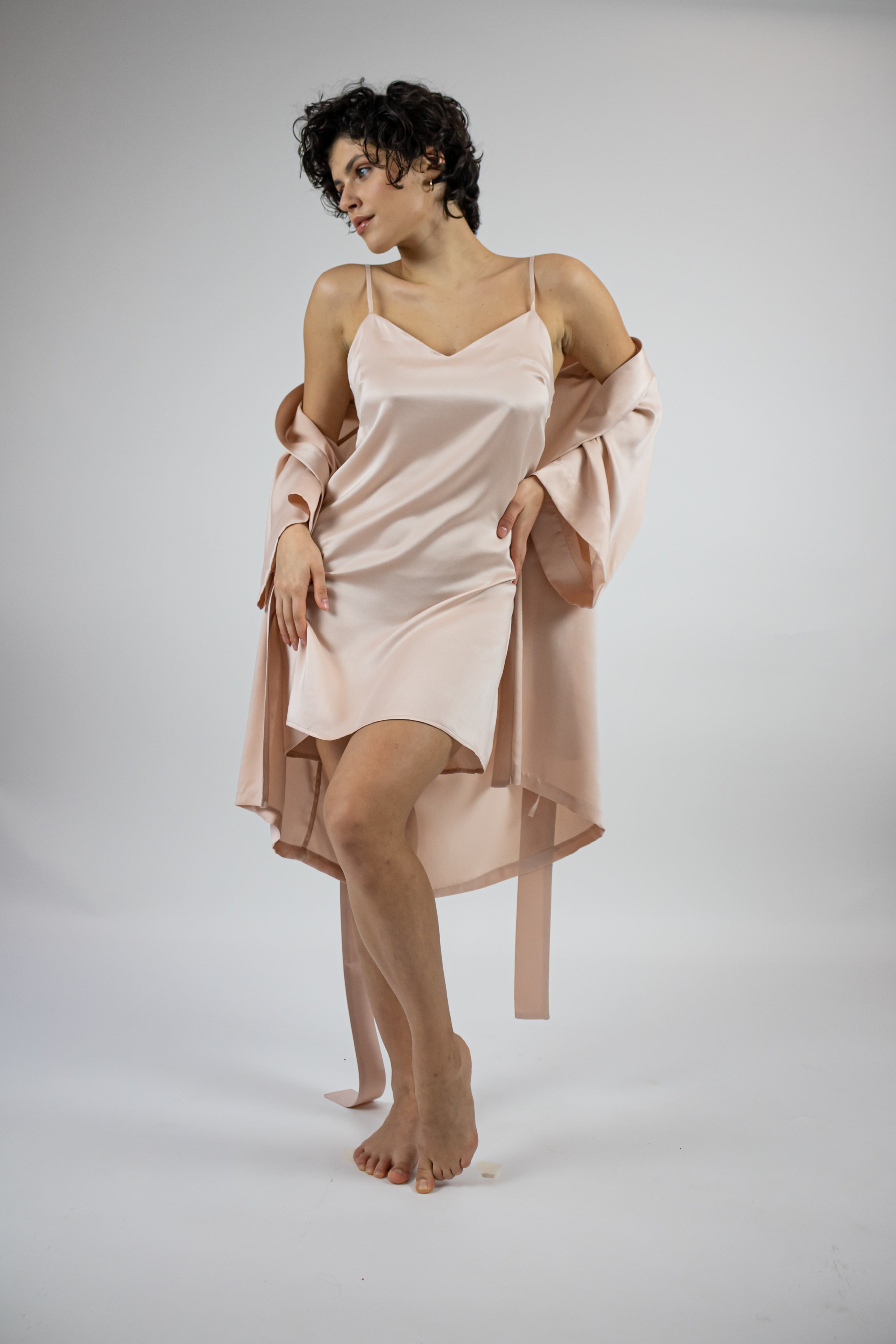 Silk Dreamscape Slip Dress Transcendent Pink