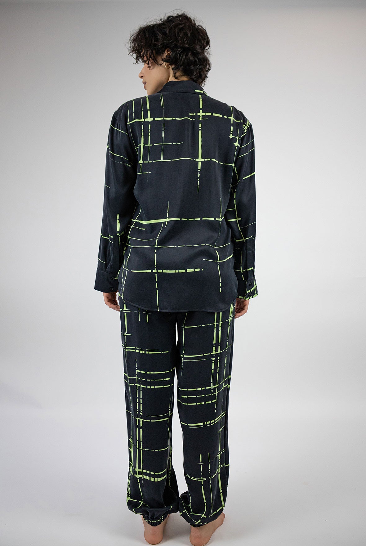 Silk Dreamscape Pants Black Check