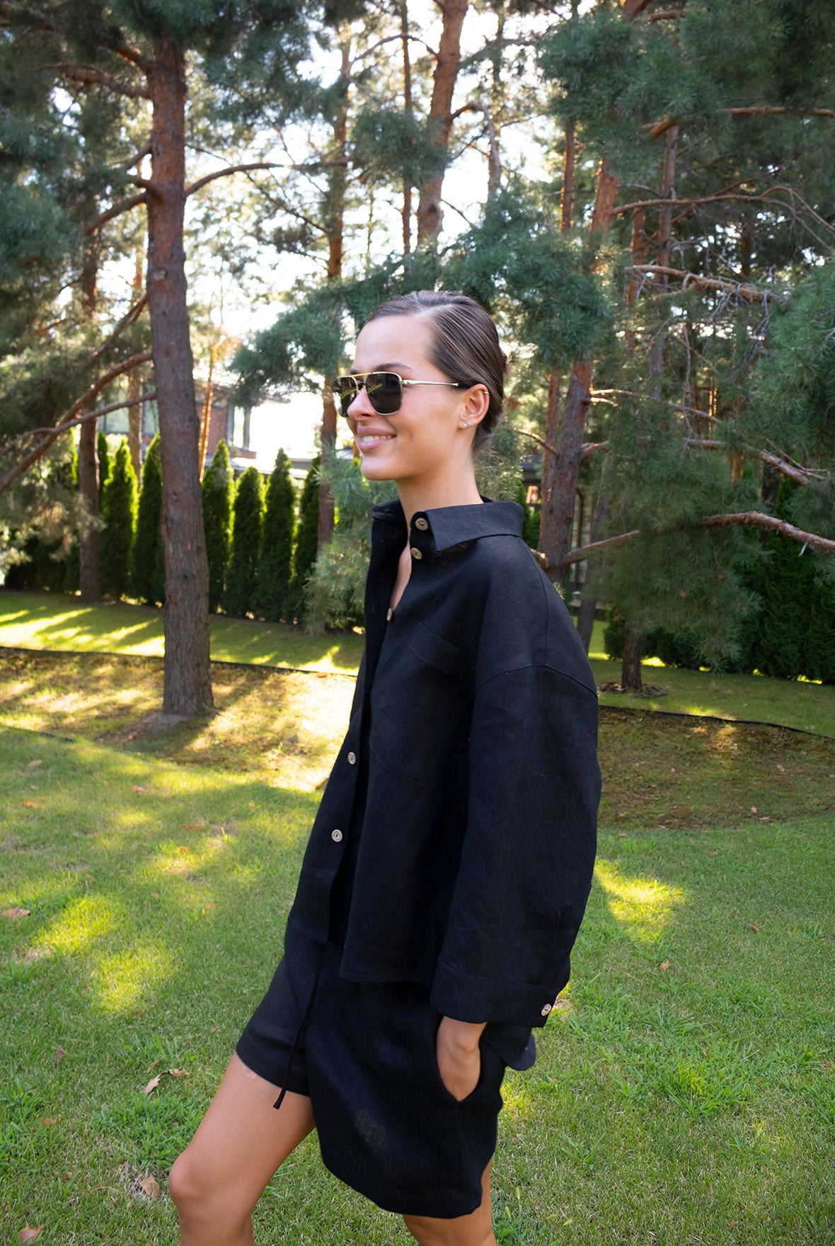 Black Heavy Linen Shirt Perfect Days