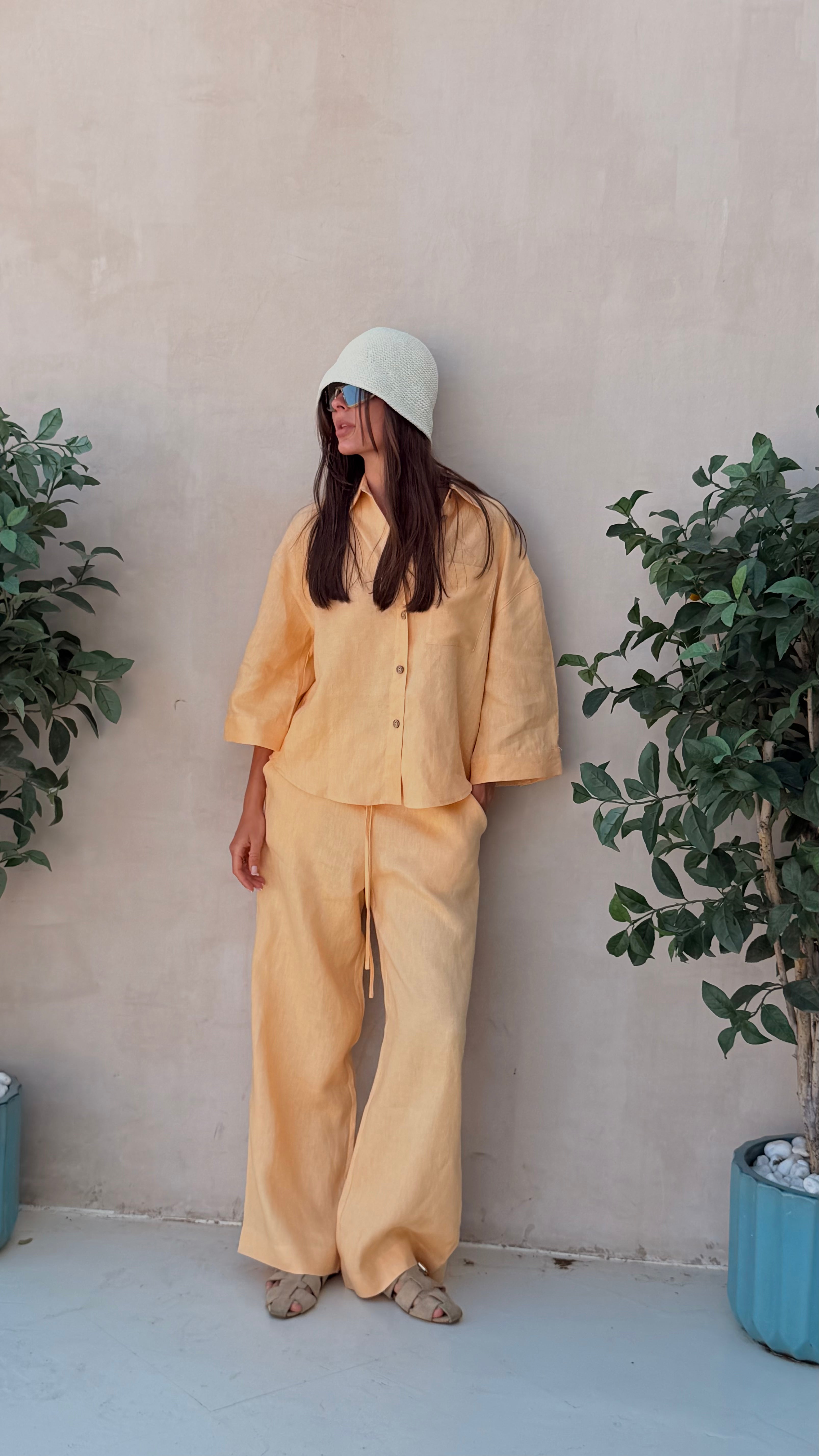Peach Heavy Linen Shirt Perfect Days