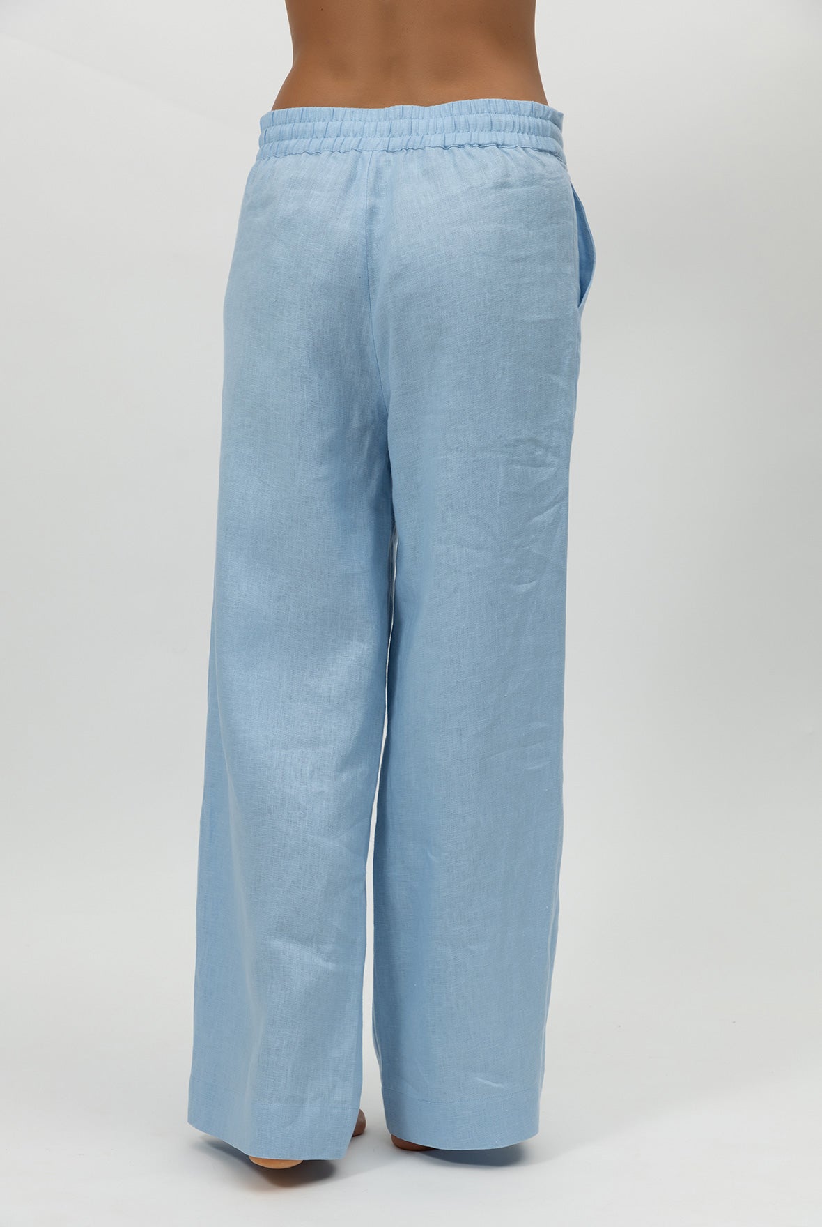 Blue Heavy Linen Wide-leg Pants Perfect Days