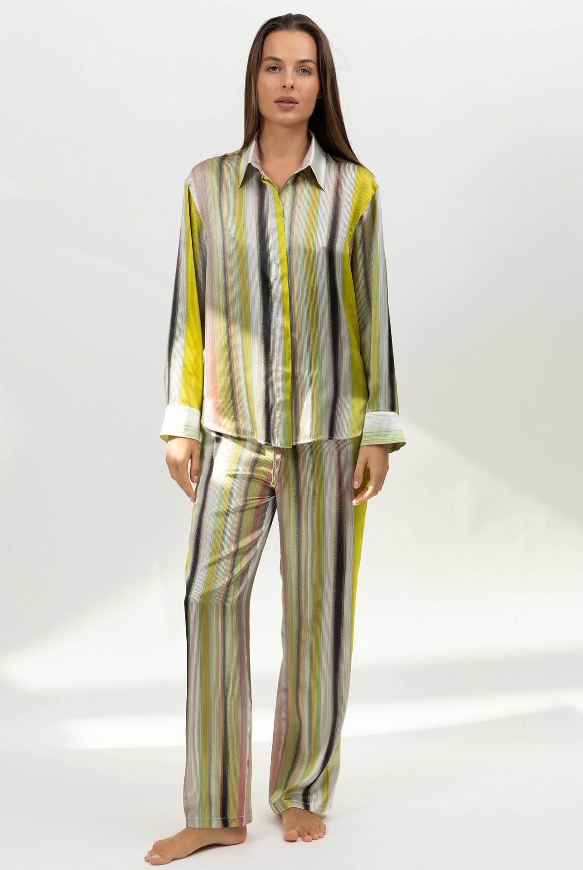 Art Stripes Silk Shirt