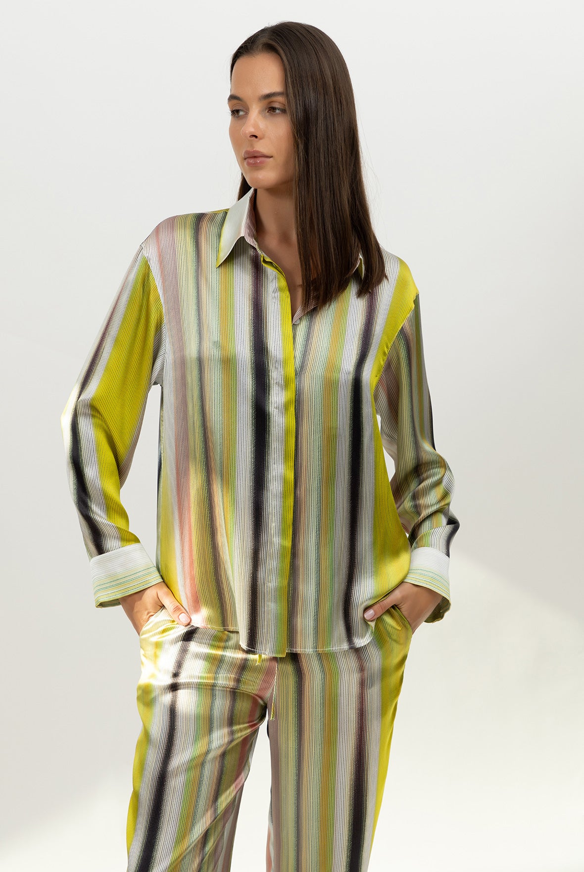Art Stripes Silk Shirt