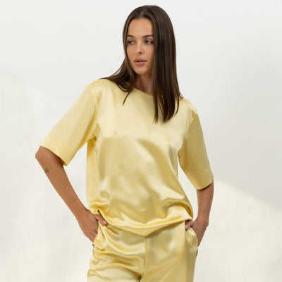 The Lady Silk T-Shirt Panna Cotta