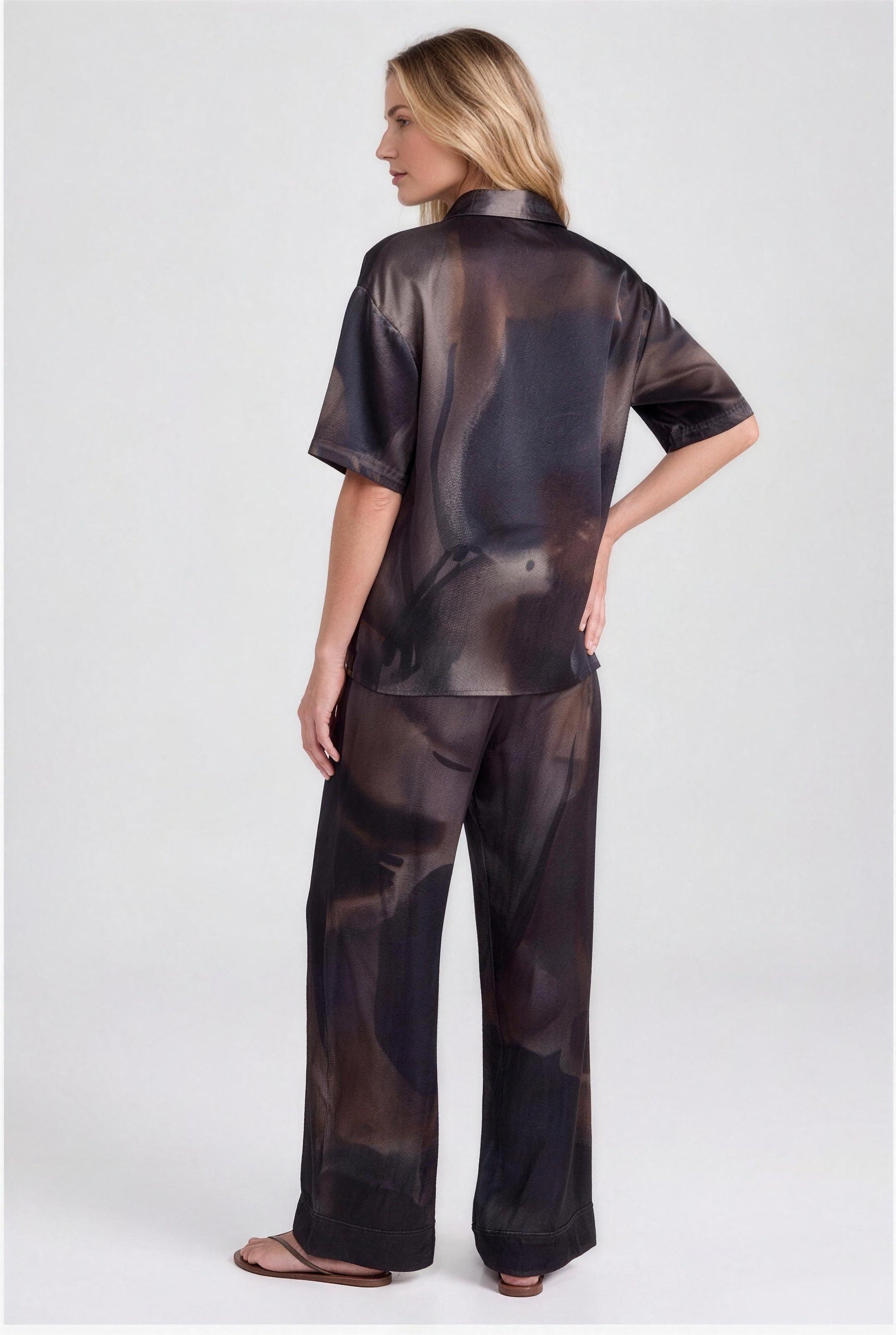 NOKAYA Mirage silk co-ord, three-quarter back