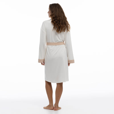 Bamboo Kimono Robe in Unbleached Cotton