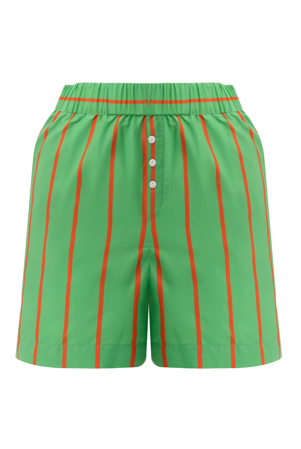 Silk Cotton Shorts Retro Green