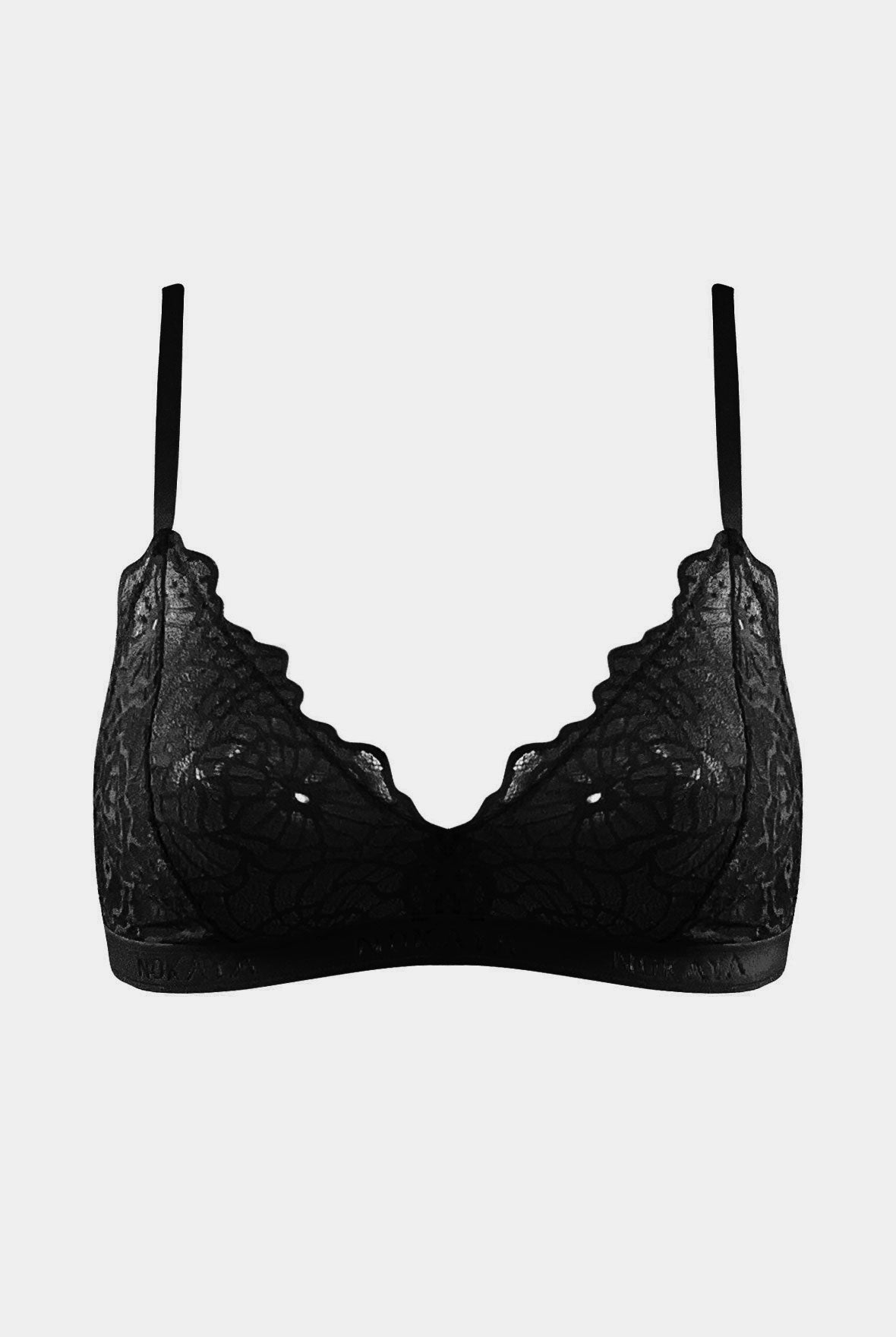 Born in Ukraine Image Lace Bralette Black