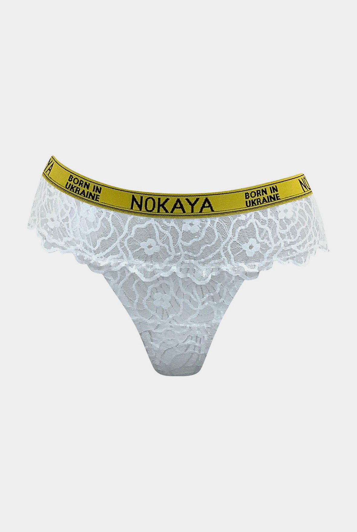 Born in Ukraine  Lace Thong White