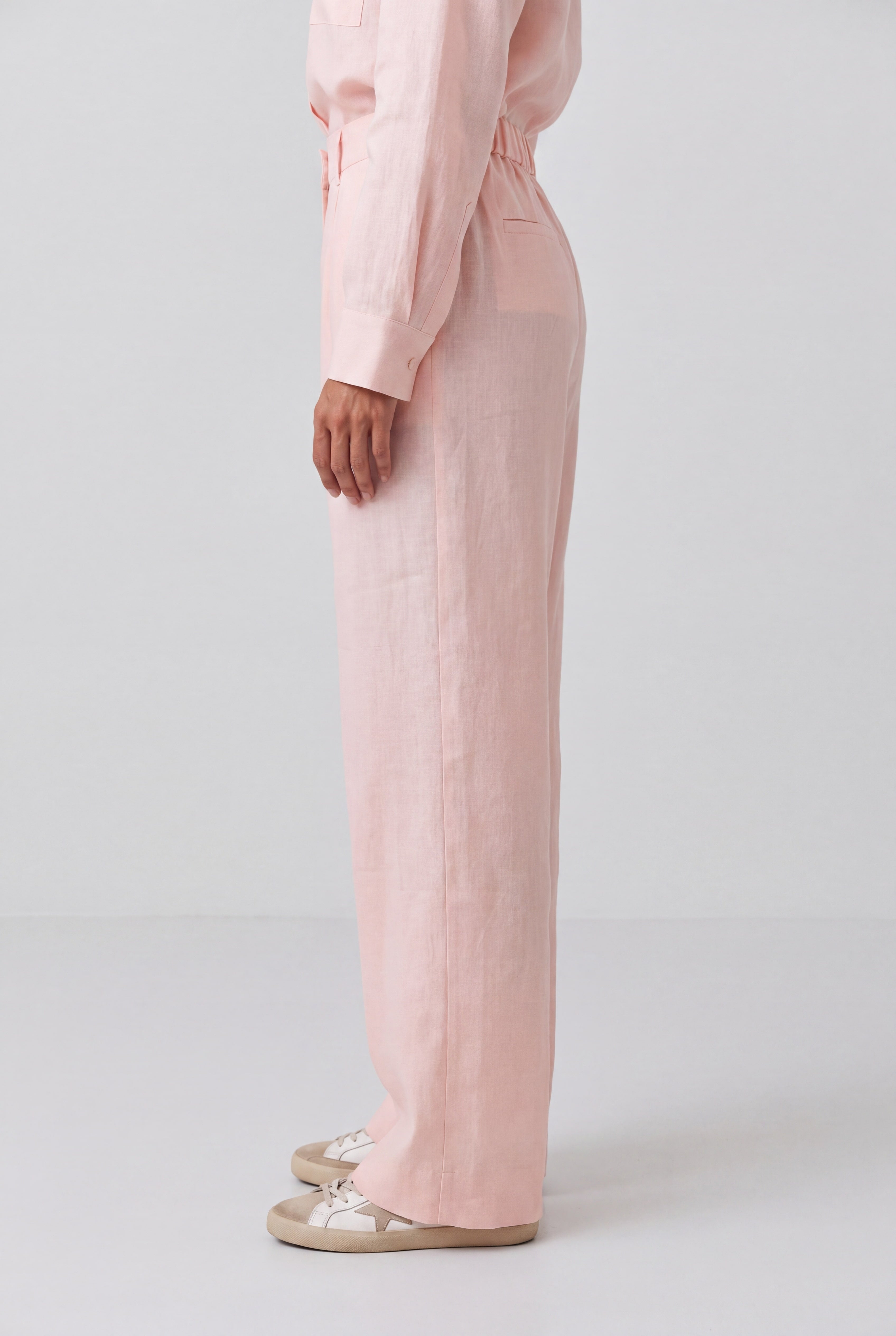 Peach Powder Linen Trousers Linen Spirit