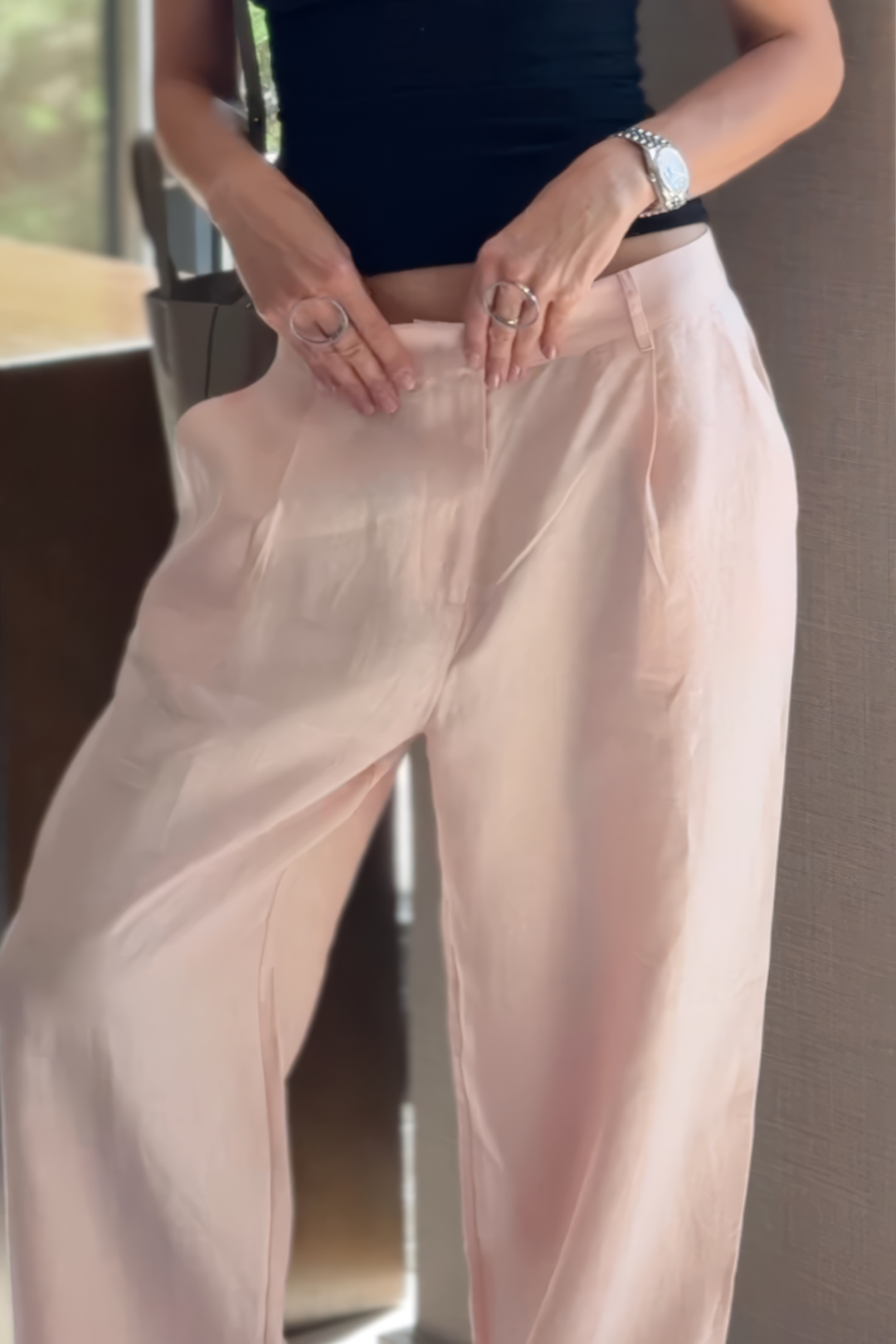 Peach Powder Linen Trousers Linen Spirit