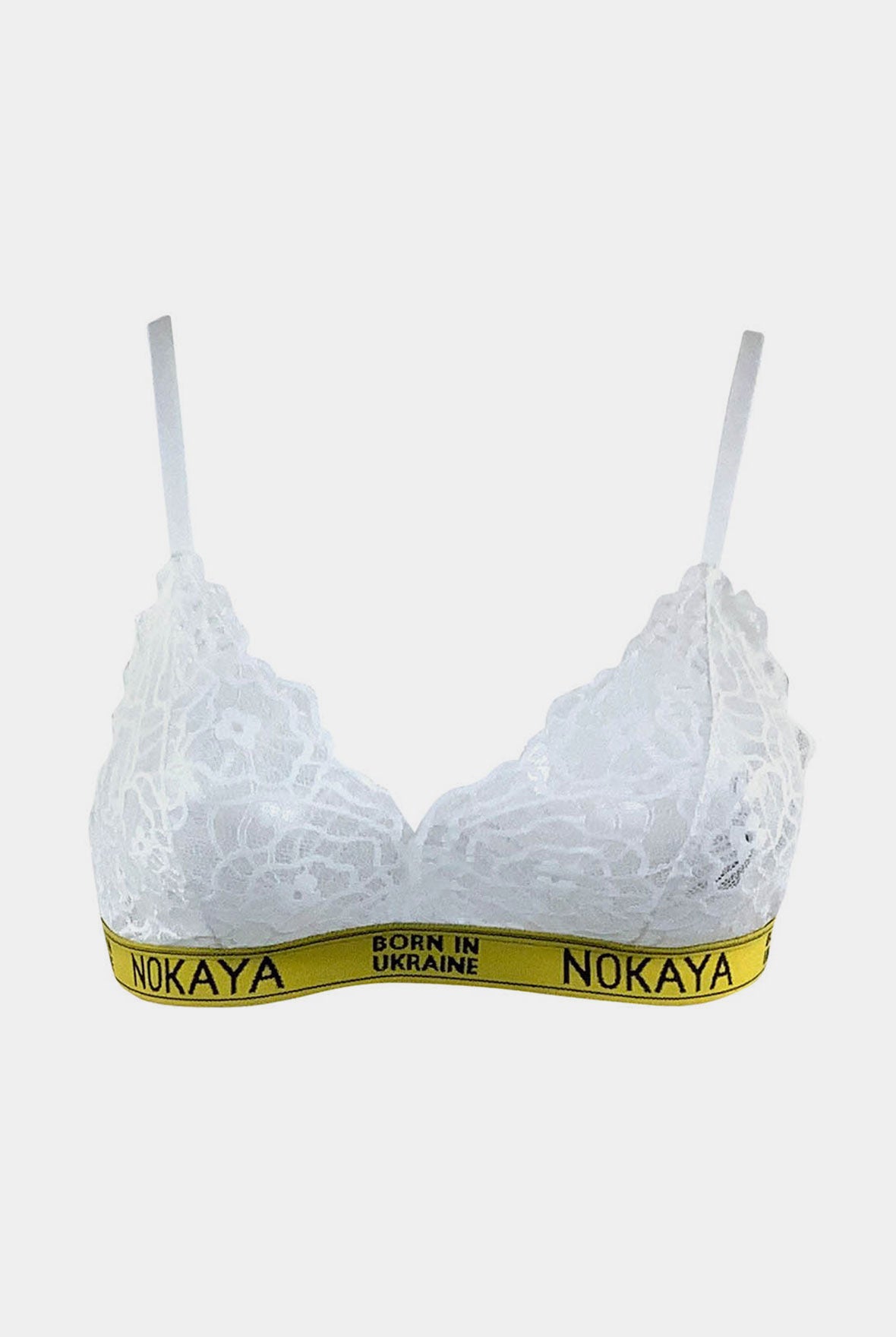 Born in Ukraine Image Lace Bralette White