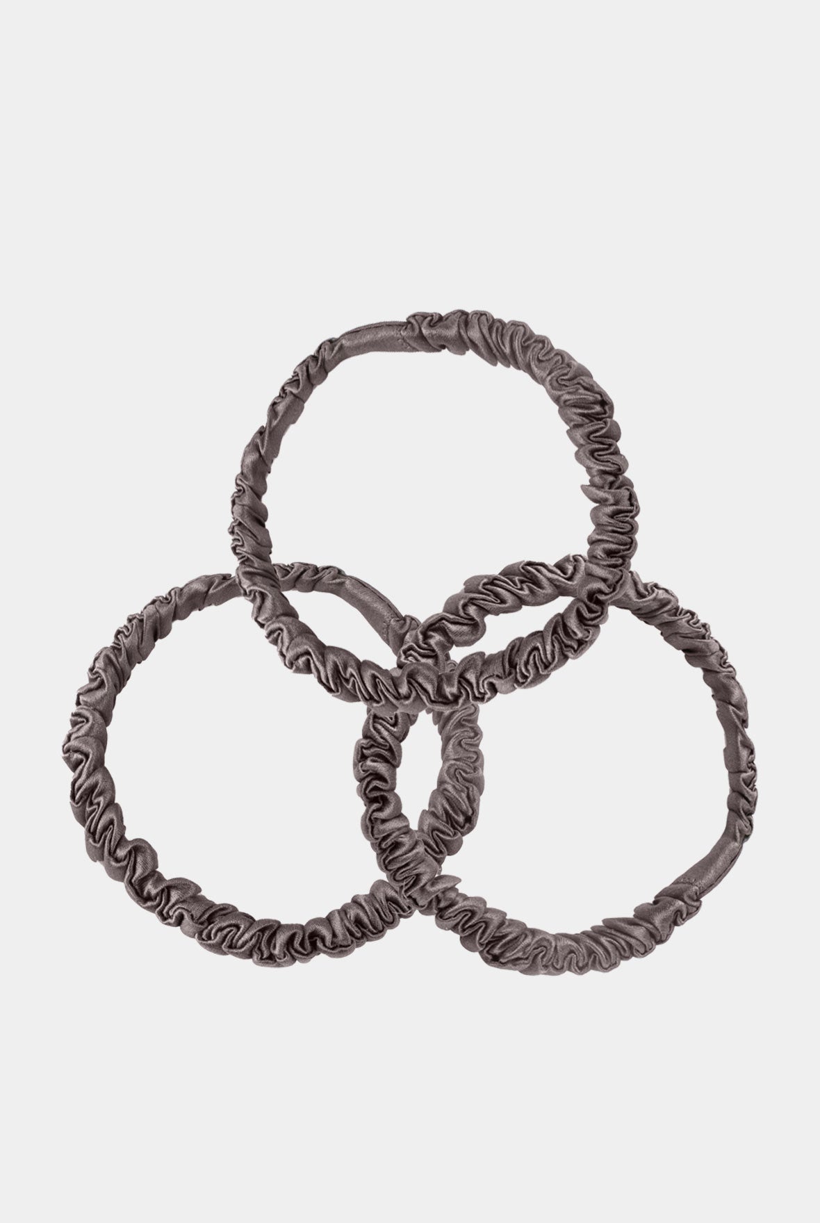 Silk Scrunchie Set Future Brown on grey background
