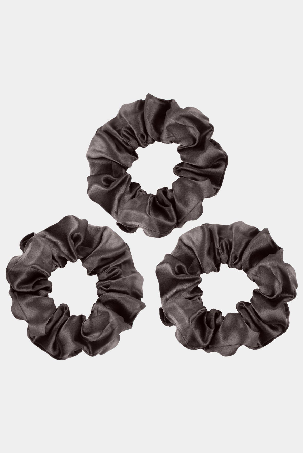Silk Scrunchie Set Future Brown Nokaya on grey background
