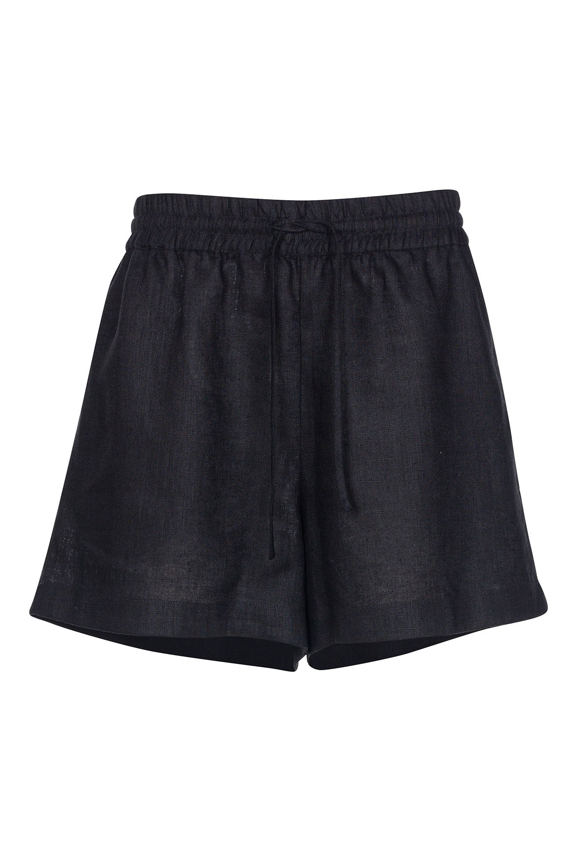 Black Heavy Linen Shorts Perfect Days | NOKAYA