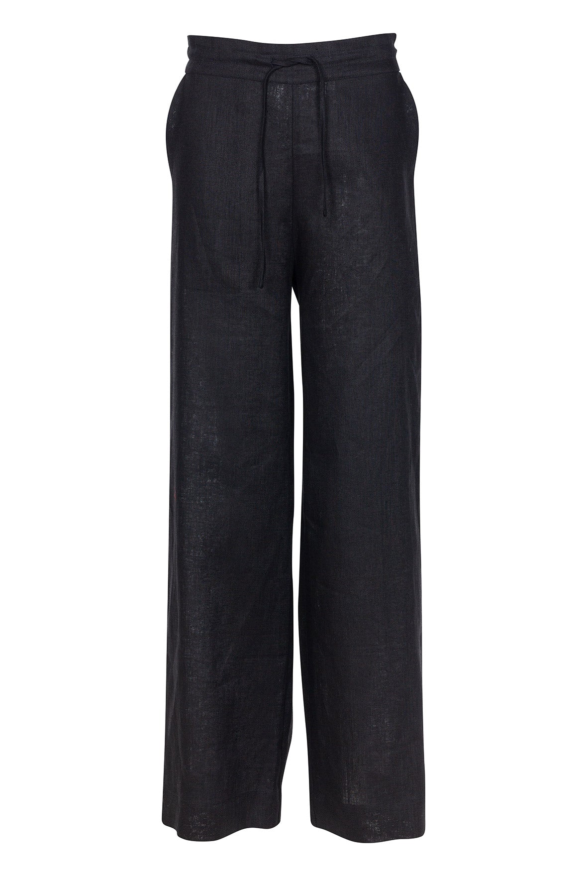 Black Heavy Linen Wide-leg Pants Perfect Days