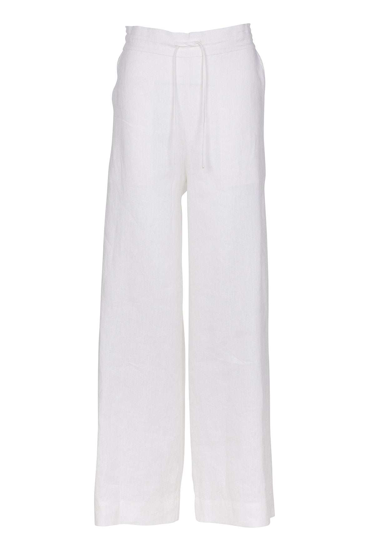 White Heavy Linen Wide-leg Pants Perfect Days