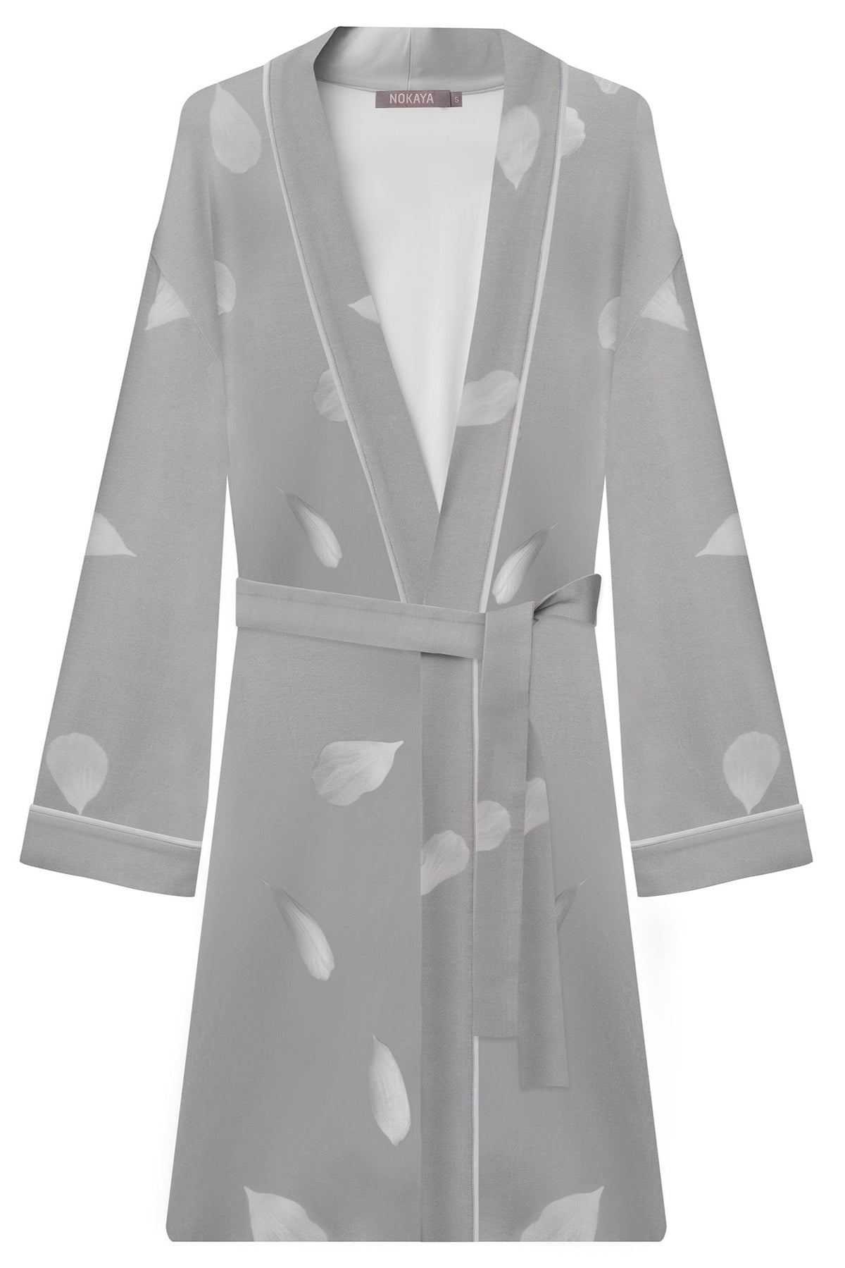 Bamboo Kimono Robe in Silver Birch Petals