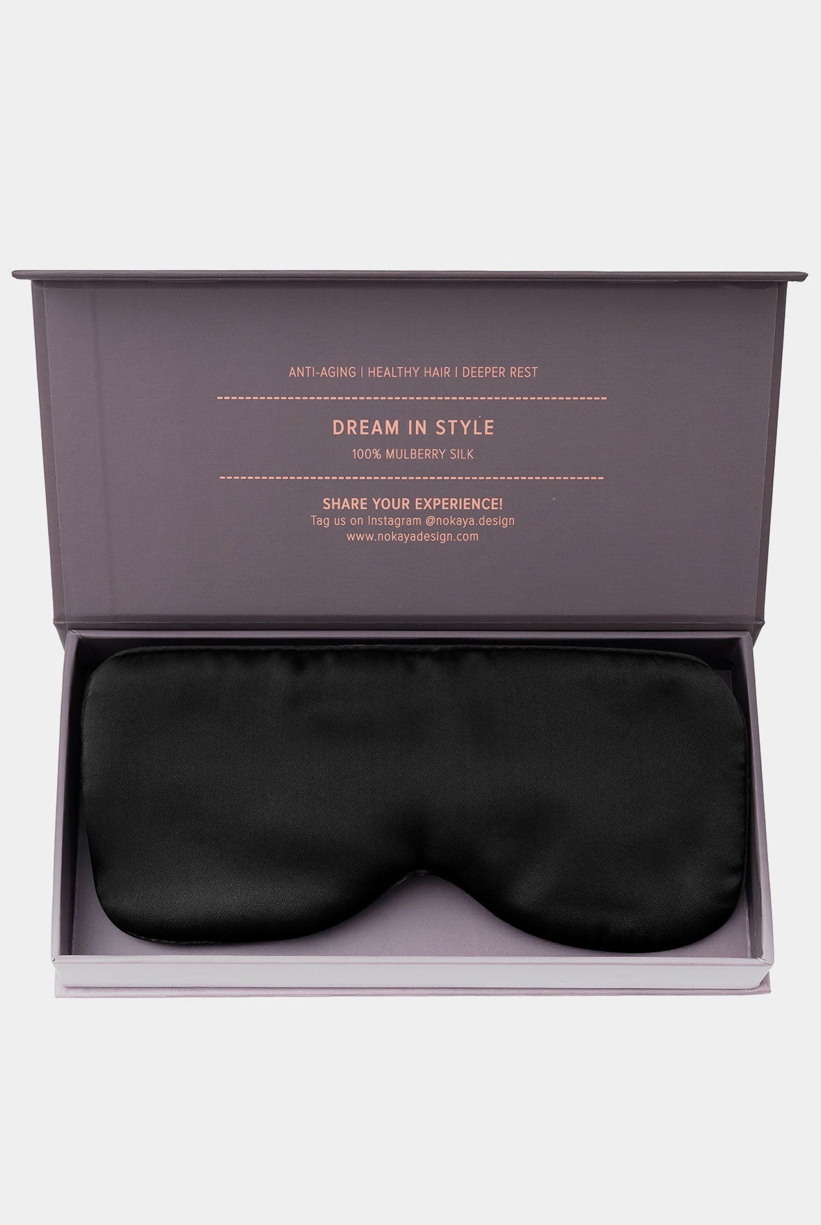 Black silk eye mask Nokaya in the gift box